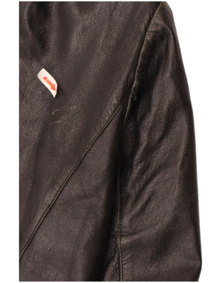 Vintage damska kurtka skórzana IT 52 2XL czarna skóra