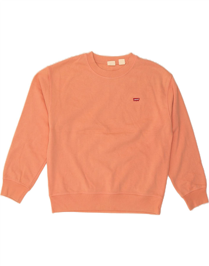 LEVI'S Womens Sweatshirt Jumper UK 14 Medium Orange Cotton Vintage Levi's and Second-Hand Levi's from Messina Hembry 