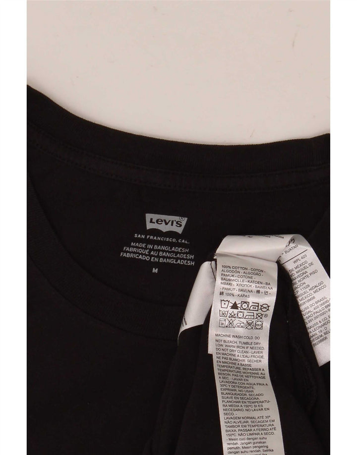 Damska koszulka z grafiką Levi's Top UK 12, średnia czarna bawełna