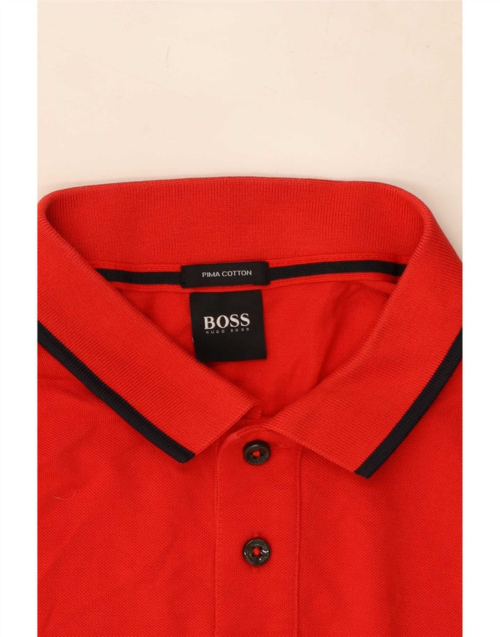 Męska koszulka polo Hugo Boss, średnia czerwona, bawełniana