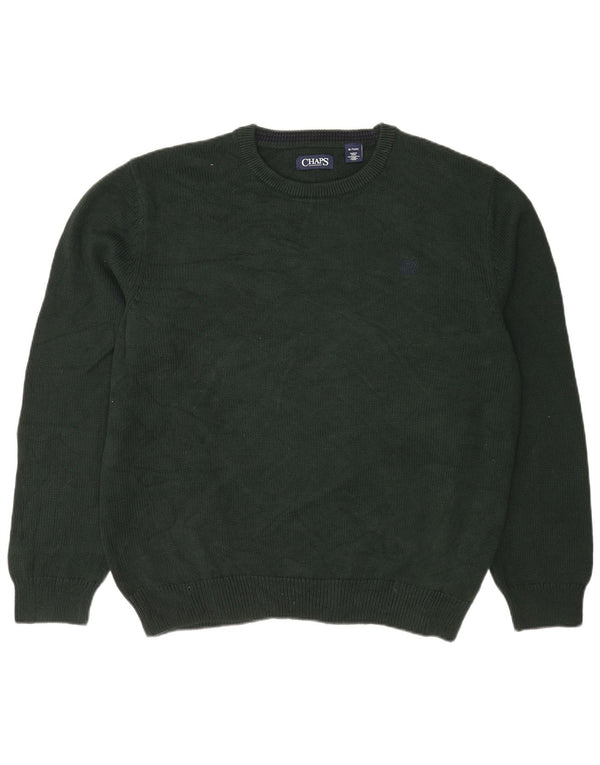 Męski sweter z wycięciem pod szyją Chaps XL, zielona bawełna