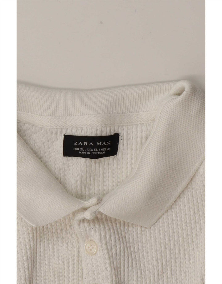 Męska koszulka polo XL Zara w kolorze białym