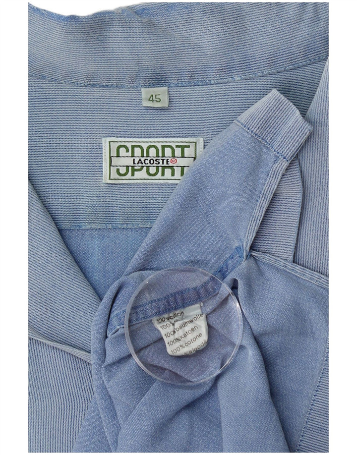 Koszula męska z krótkim rękawem LACOSTE, rozmiar 45, bawełniana, niebieska w prążki