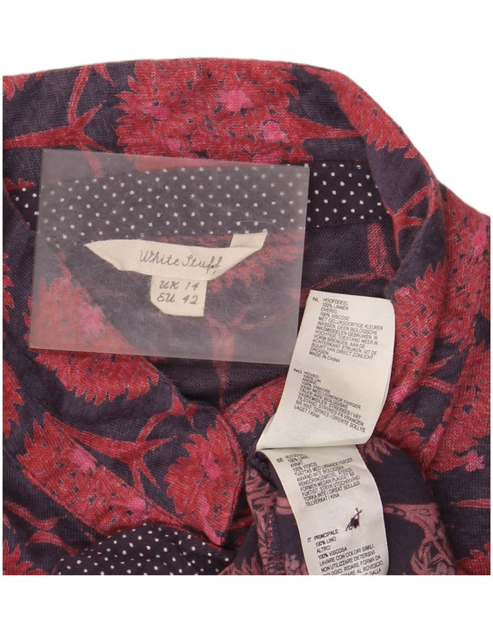 Damska bluzka koszulowa o przedłużonym fasonie White Stuff UK 14, duża, granatowa