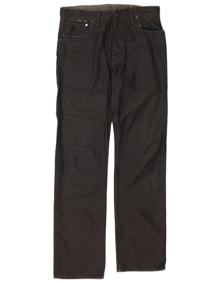 G-STAR Męskie proste dżinsy 3301 W32 L34 Granatowa bawełna