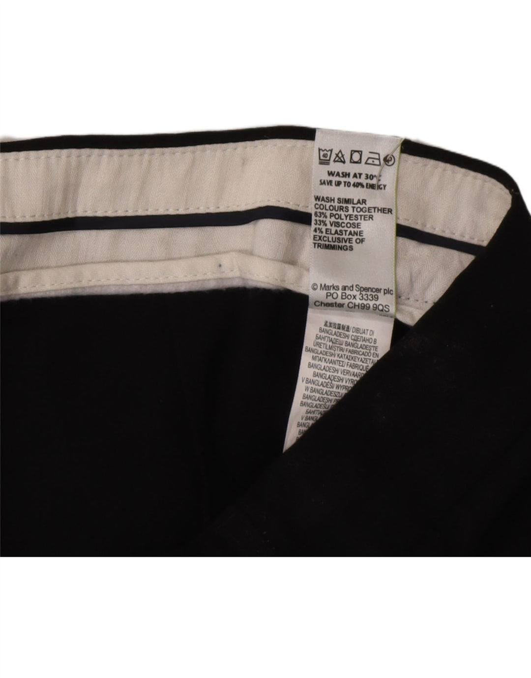 Damskie spodnie garniturowe Marks & Spencer UK 14 Medium W34 L34 Czarne