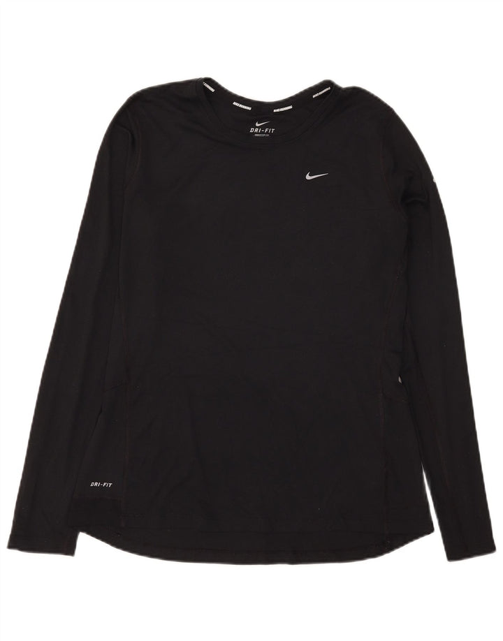 Damska koszulka Nike Dri Fit z długim rękawem, UK 16, duży, czarny poliester