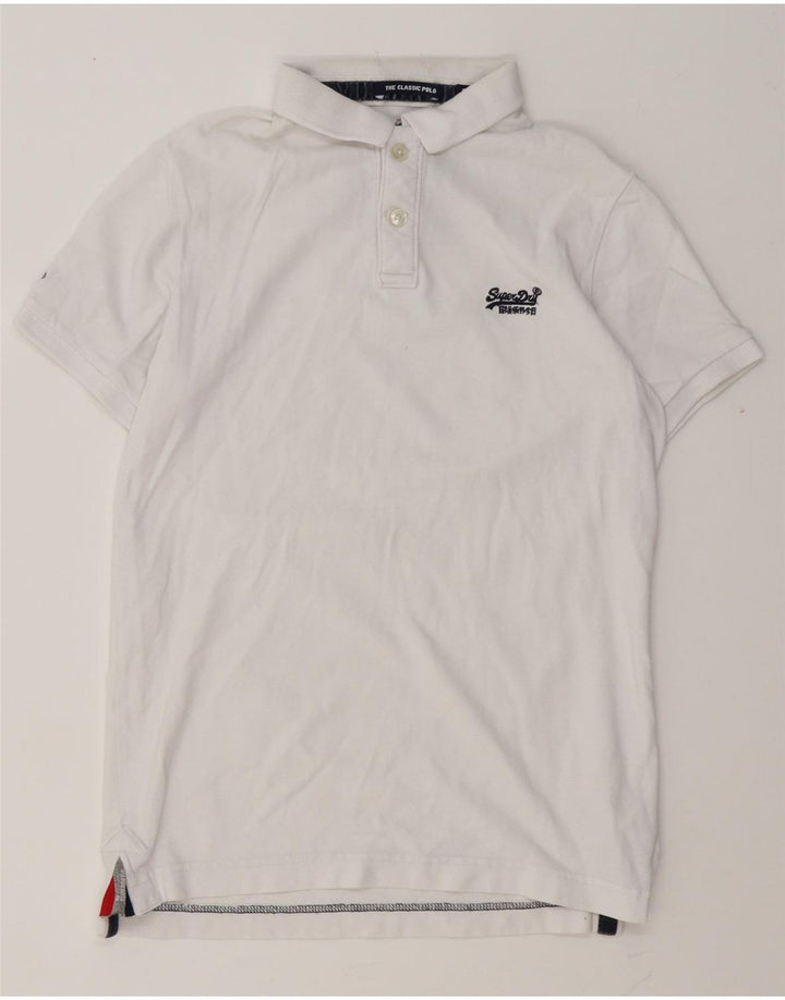 Męska koszulka polo Superdry, średnia biała bawełna