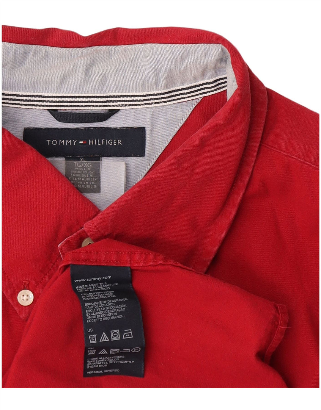 Koszula męska Tommy Hilfiger XL, czerwona, bawełniana