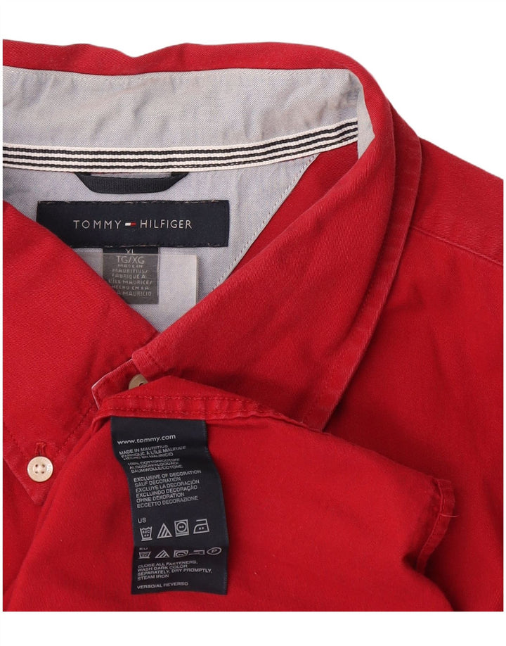 Koszula męska Tommy Hilfiger XL, czerwona, bawełniana