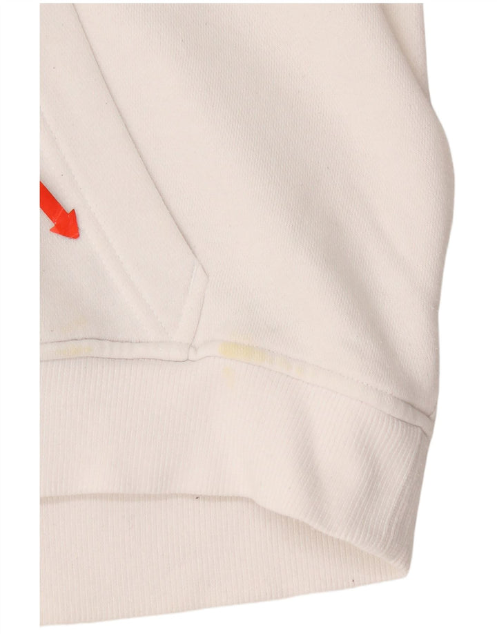 Męska bluza z kapturem Adidas Graphic, średnia biała bawełna