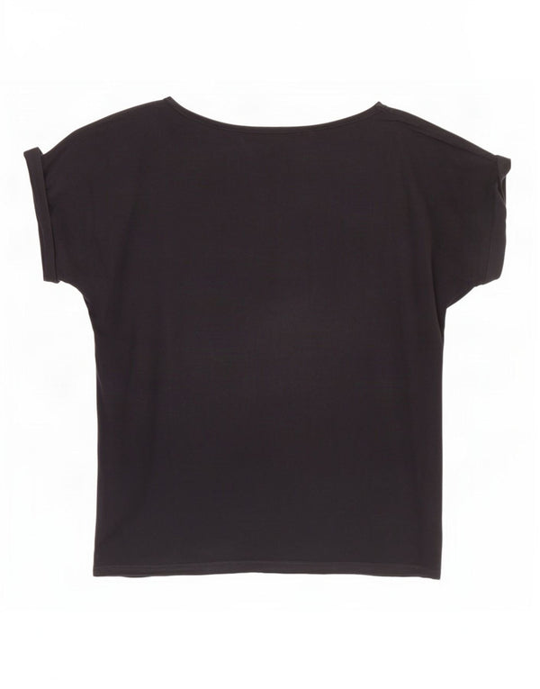 Damska koszulka graficzna Trussardi Jeans Top UK 16, duża, czarna