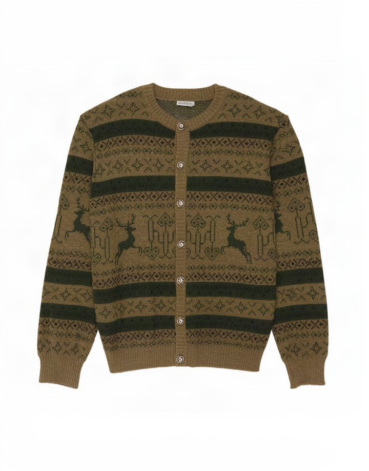 Sweter męski St. Peter Trachten, średni khaki, akryl Fair Isle
