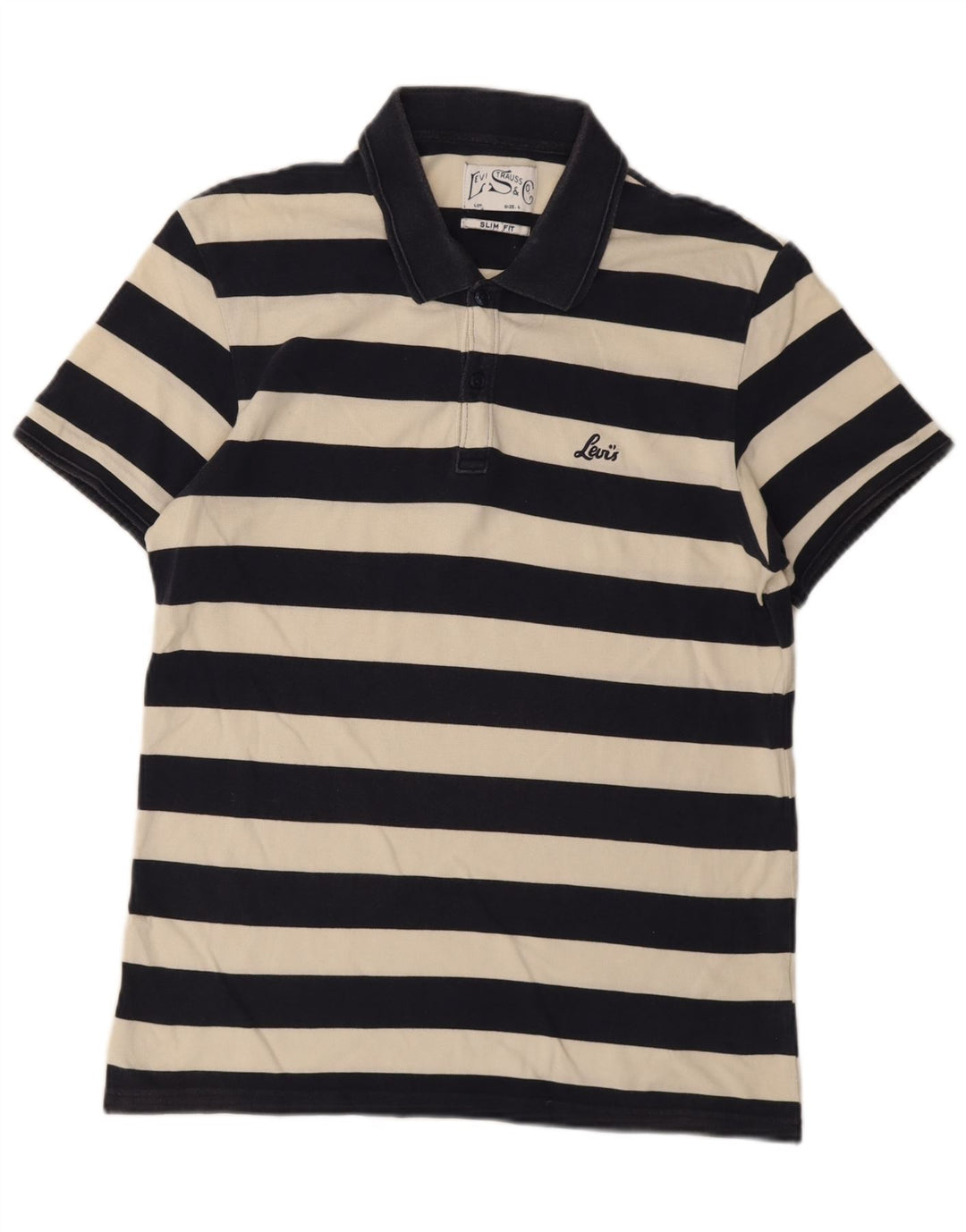 Męska koszulka polo o kroju slim fit Levi's, w duże granatowe paski