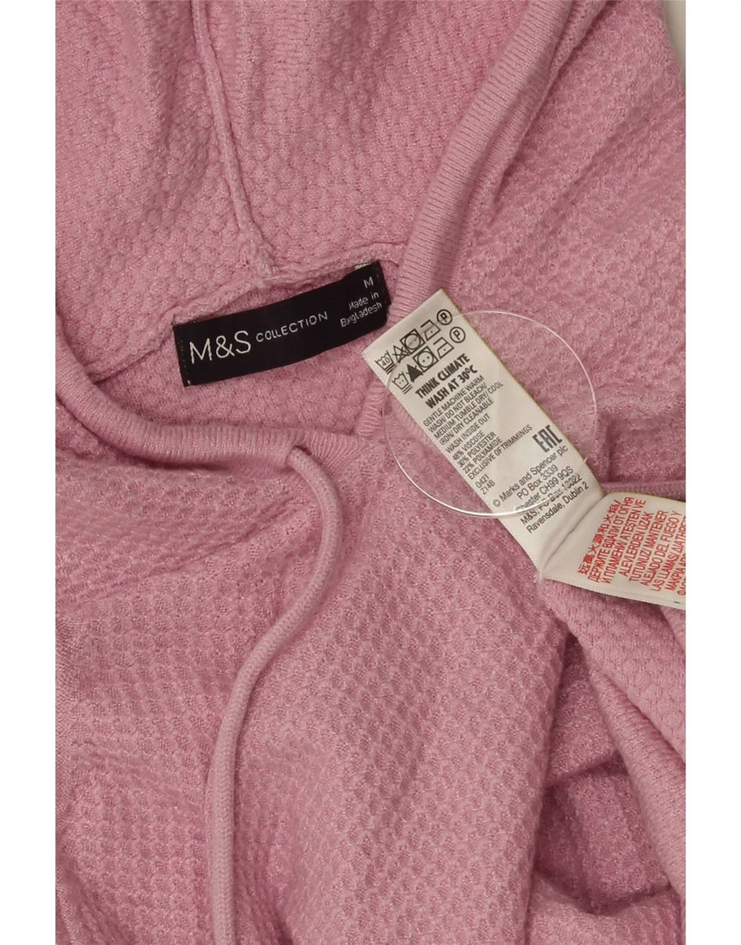Damski sweter z kapturem Marks & Spencer UK 14, średnioróżowy, wiskoza