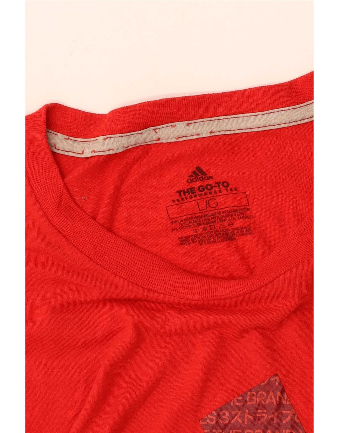 Męska koszulka Adidas Climalite z grafiką, duża, czerwona, poliestrowa