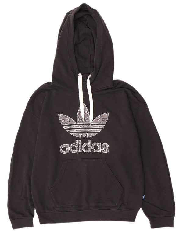 Damska bluza z kapturem Adidas Graphic UK 14 Średnia czarna bawełna