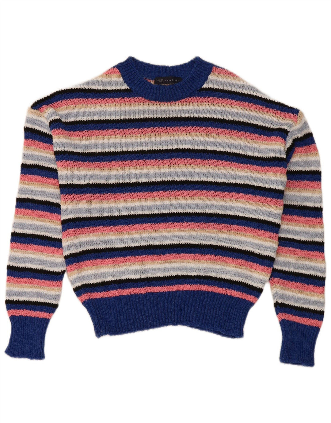 Marks & Spencer Damski sweter z okrągłym dekoltem, UK 10, mały, wielokolorowy