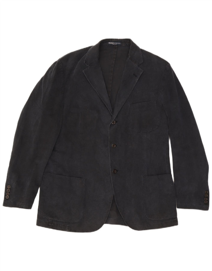 Męska marynarka Polo Ralph Lauren zapinana na 3 guziki IT 54 XL, czarna bawełna