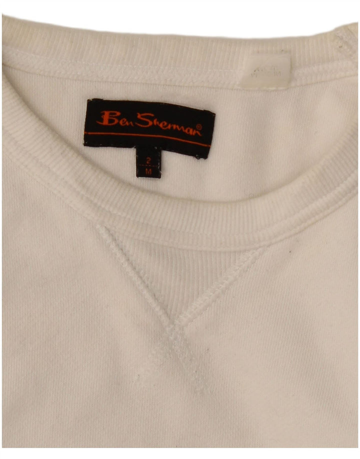 Męska bluza z kapturem Ben Sherman z grafiką, średnia biała bawełna
