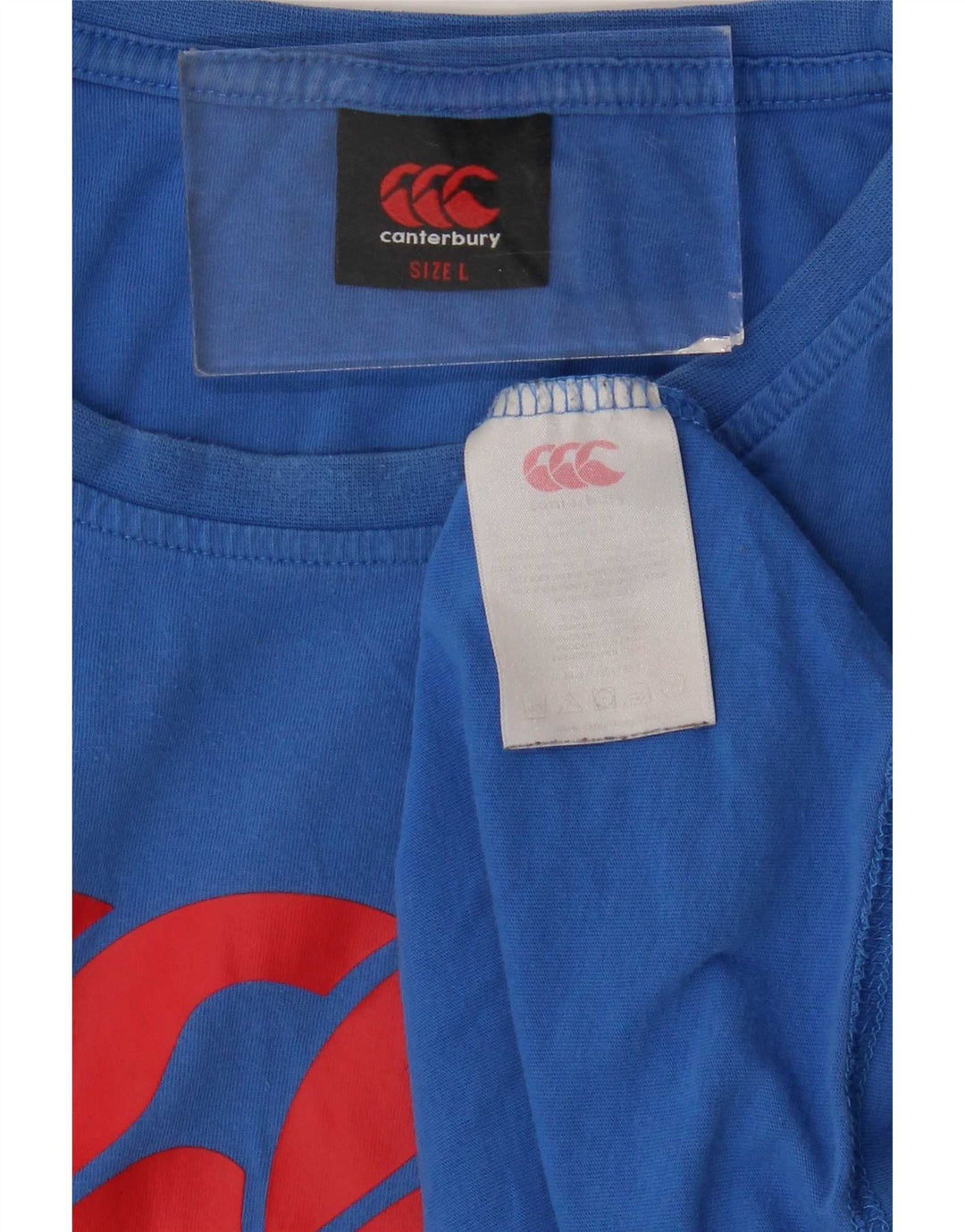 Męski T-shirt z grafiką Canterbury, duży, niebieski, bawełniany