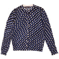Marks & Spencer Damski sweter typu Crop Cardigan UK 14 Średni niebieski geometryczny