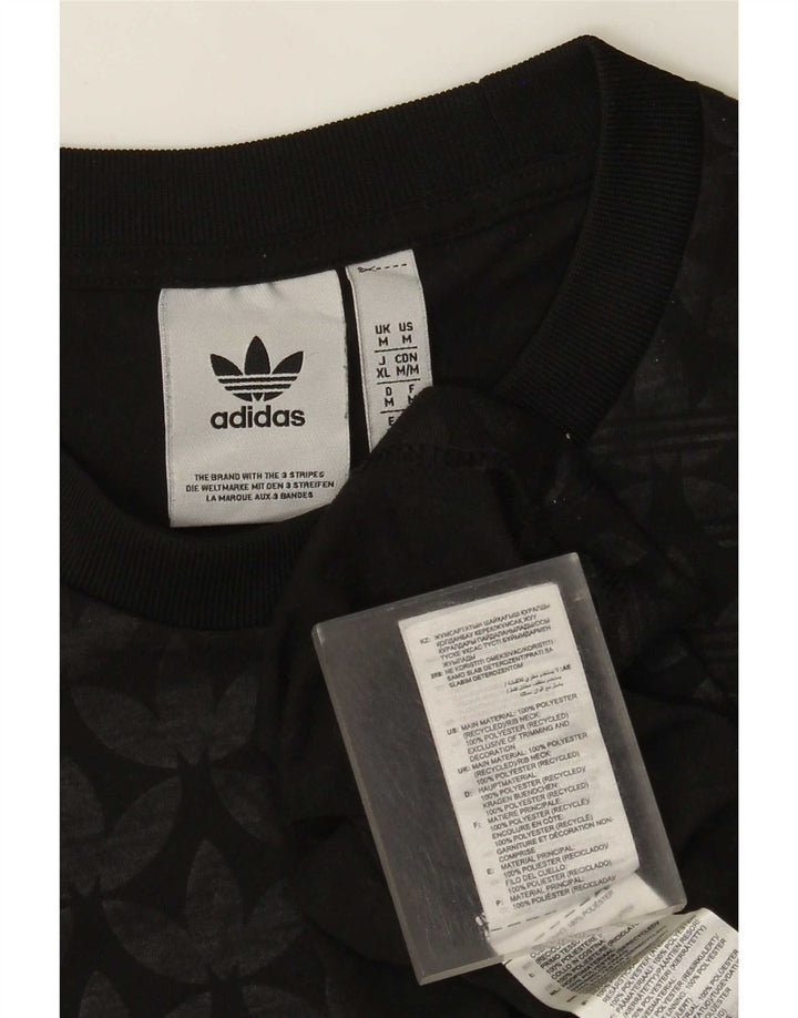 Męska koszulka z grafiką Adidas Top, średni czarny poliester
