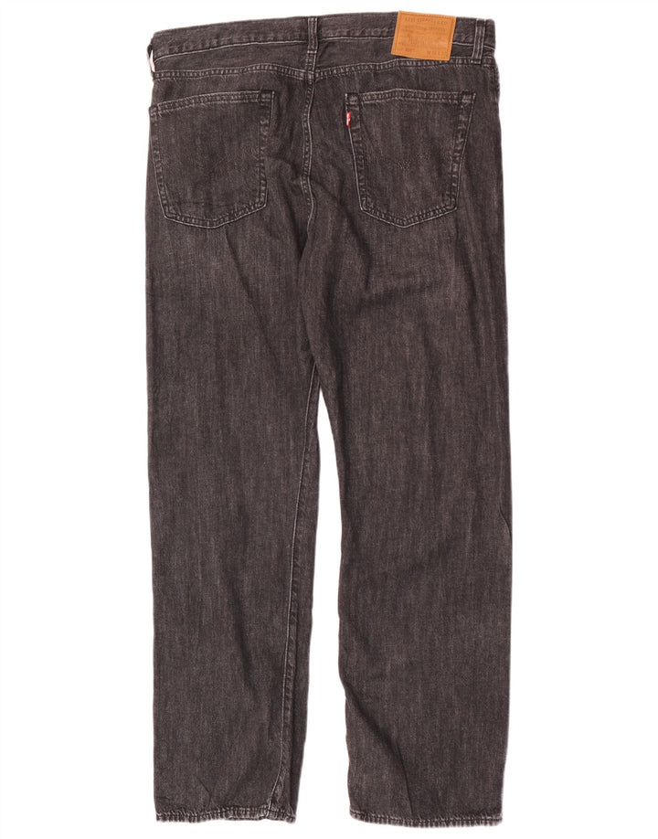 Męskie proste dżinsy LEVI'S W36 L32, czarna bawełna