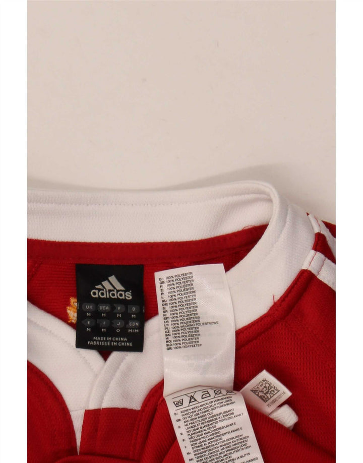 Męska koszulka z grafiką Adidas Zurich Top, średnia, czerwona, poliester z blokami kolorów