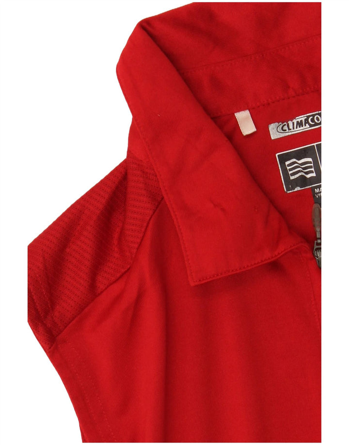 Damska koszulka polo bez rękawów Adidas Climacool UK 12, średni czerwony poliester