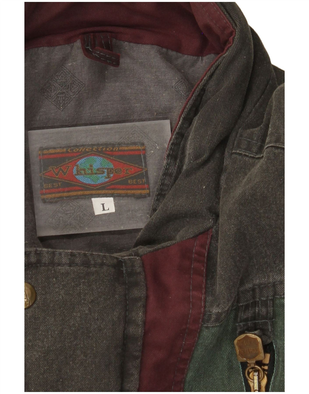 Męska ocieplana kurtka bomberka Whisper UK 40, duża, zielona, z blokami kolorów