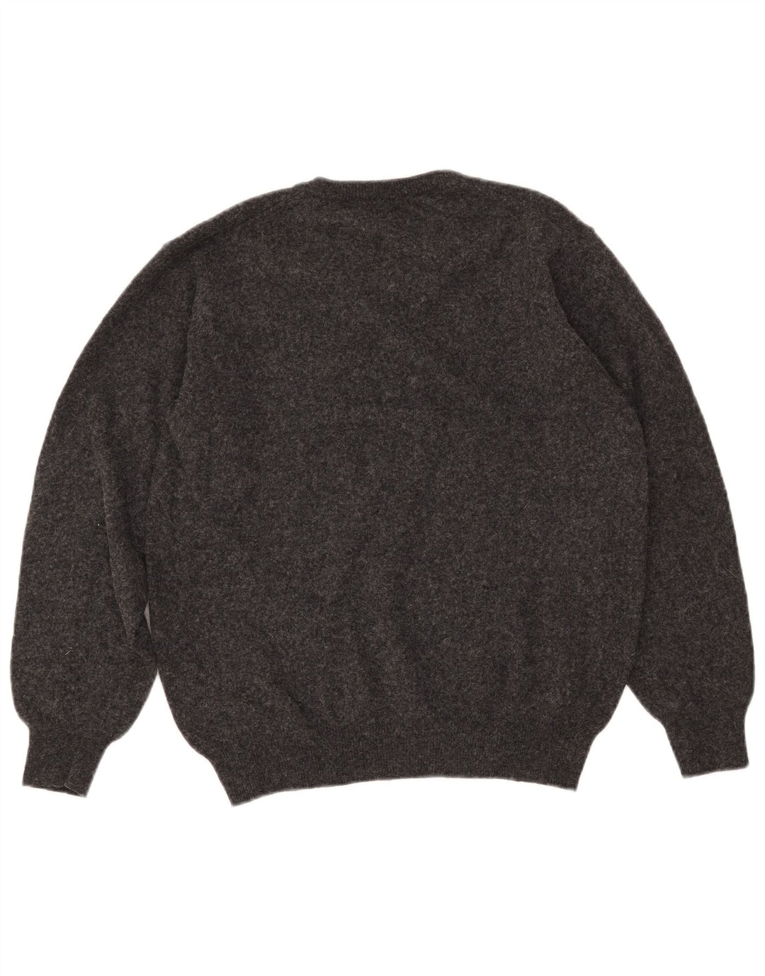 Męski sweter ZARA z dekoltem w kształcie litery V, średnioszary, wełniany