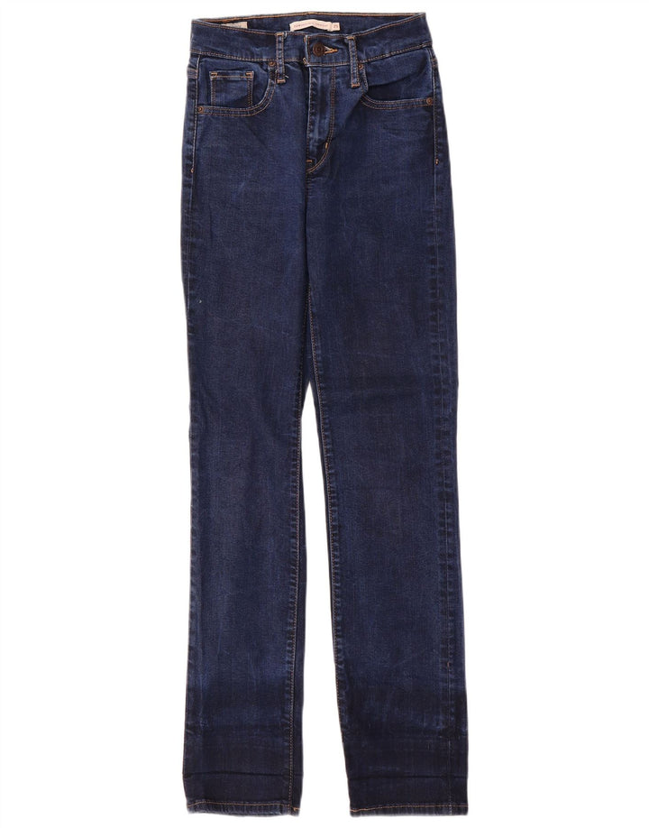 Damskie dżinsy Levi's 724 z wysokim stanem i prostym W25 L30 Granatowy poliester