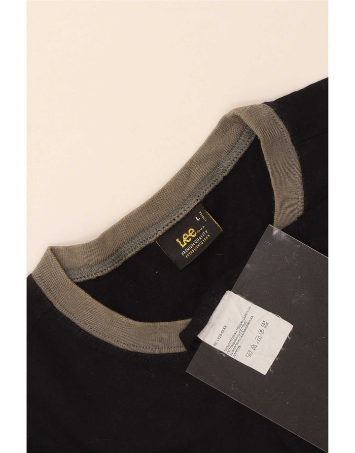 Męski T-shirt Lee, duży, czarny, bawełniany