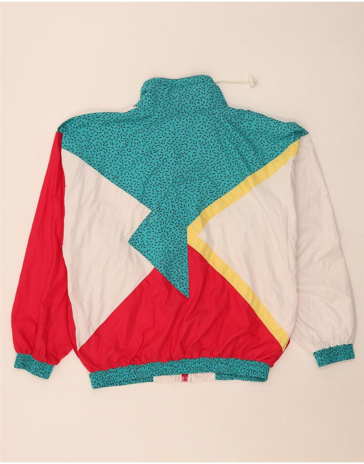 Męska kurtka wiatrówka Vintage UK 38, poliester w kolorze średniej bieli