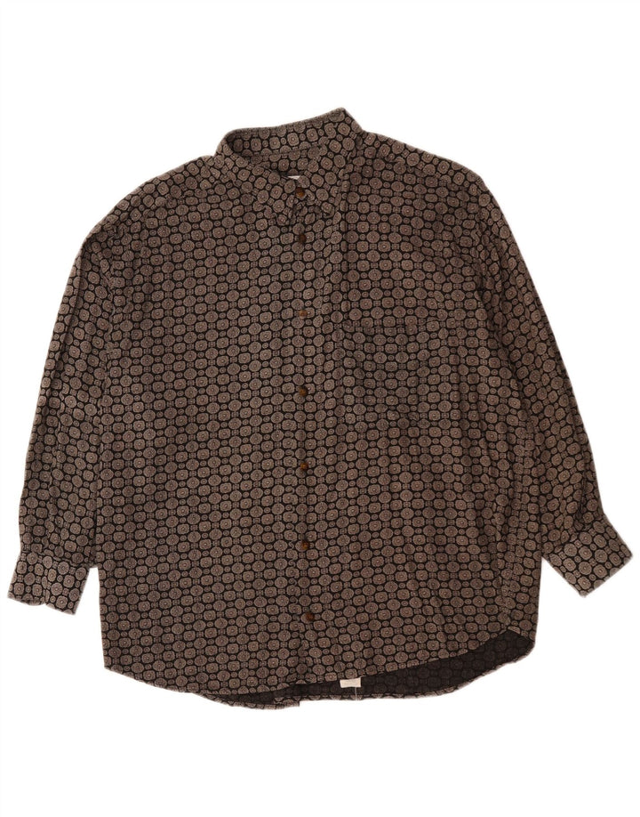 Lekarz rodzinny. Koszula męska BELLINI & COMPANY Średnia czarna geometryczna wiskoza