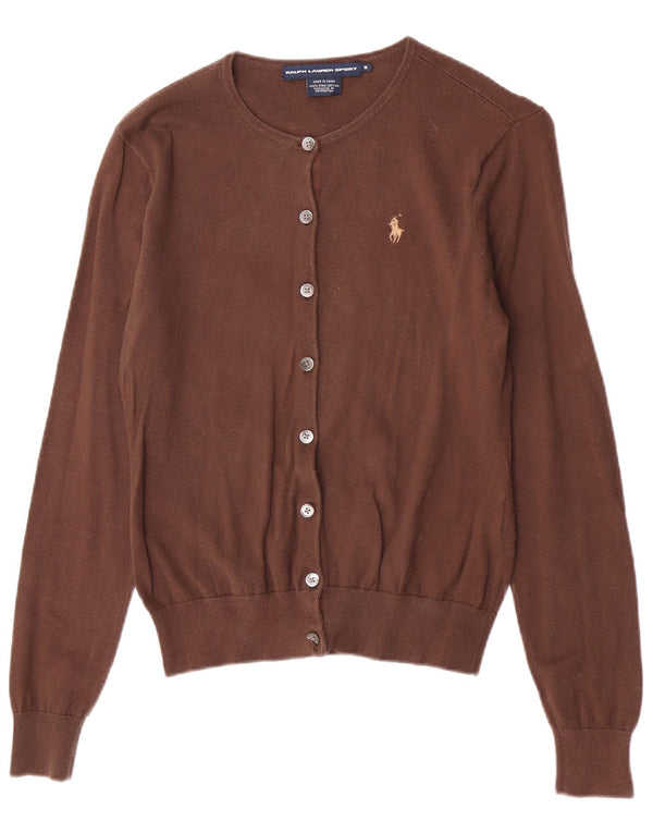 Ralph Lauren Damski sweter kardigan UK 12 Medium Brown Cotton