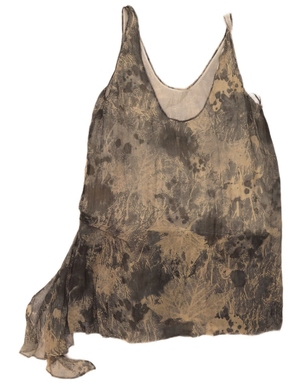 Damska asymetryczna tunika bez rękawów Zara UK 12 Medium Grey Tie Dye