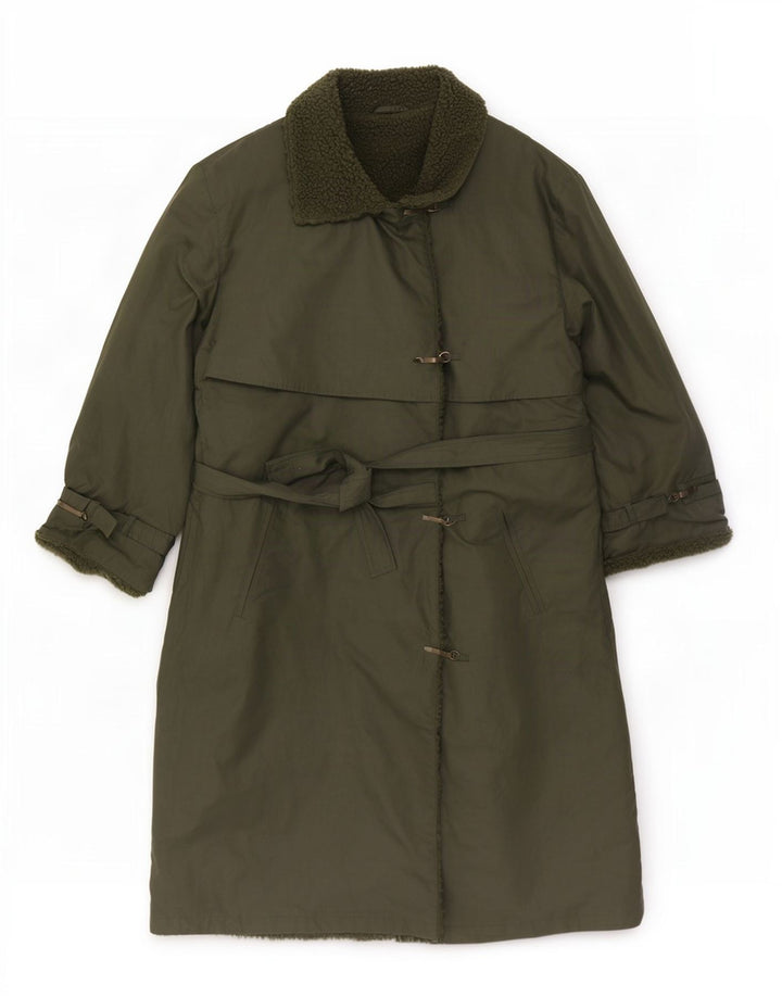 Vintage damski trencz Sherpa UK 12 średni khaki