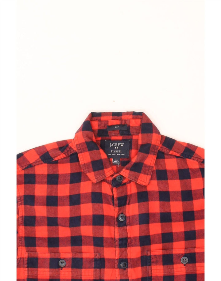 J. CREW Mens Flannel Shirt XS Red Check Cotton Vintage J. Crew and Second-Hand J. Crew from Messina Hembry 