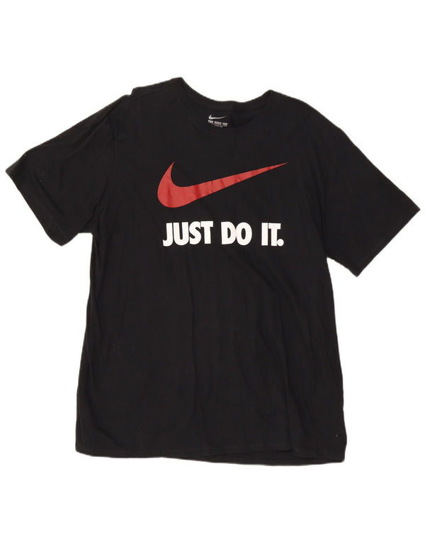 Męski T-shirt Nike o sportowym kroju z grafiką, 2XL, czarna, bawełniana