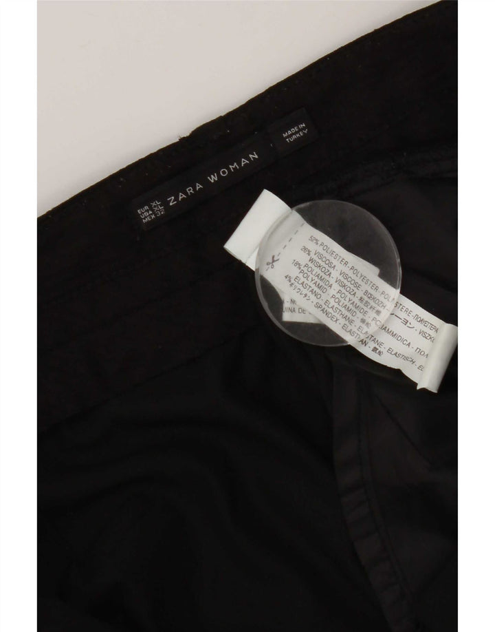 Damskie spodnie Capri z obniżonym krokiem Zara XL W36 L19 Czarny poliester