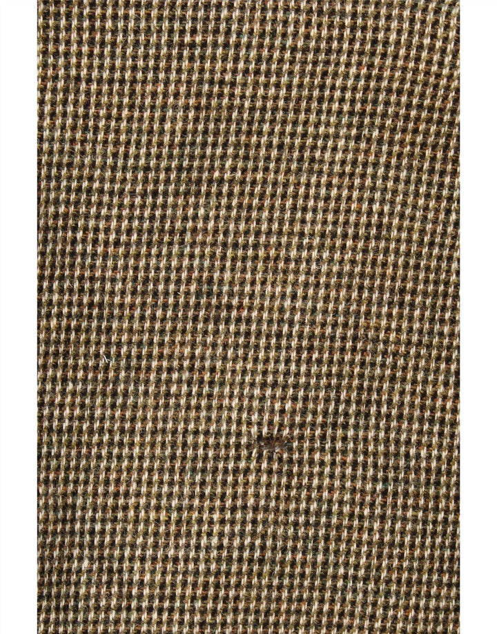 Męska marynarka zapinana na 3 guziki Harris Tweed UK 40 Duża brązowa kratka, nowa wełna