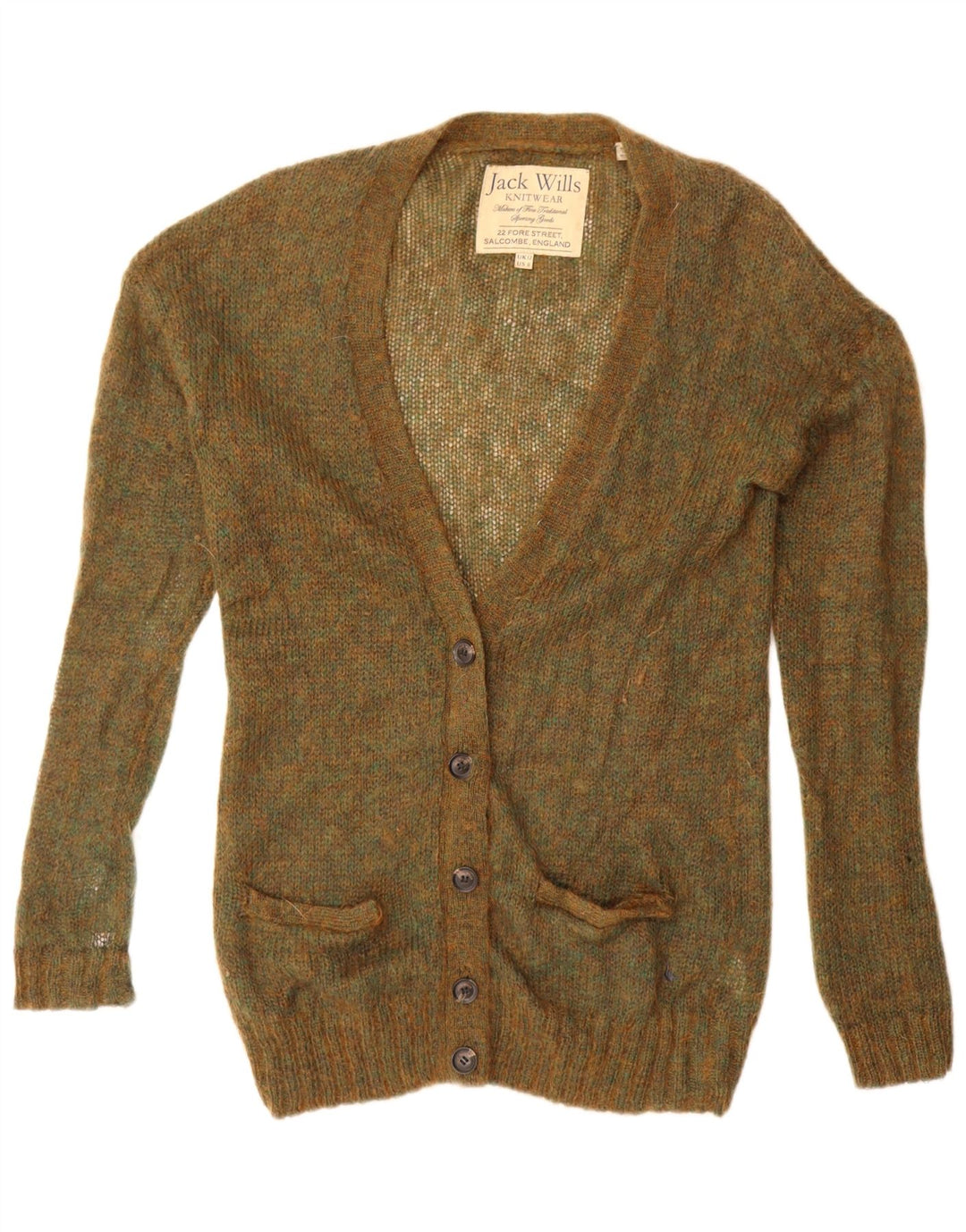 Damski sweter oversize Jack Wills UK 12, średni khaki, nakrapiany