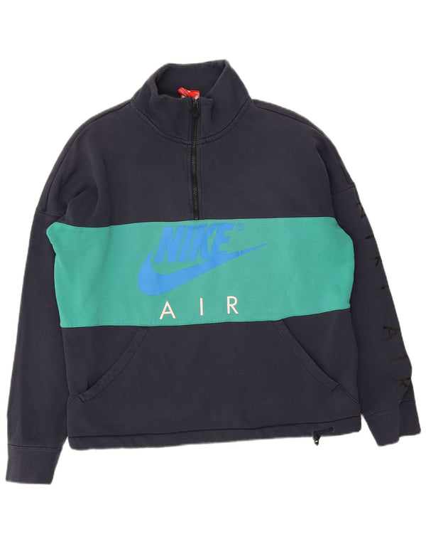Męska bluza Nike z grafiką, duża, granatowa, bawełniana z blokami kolorów