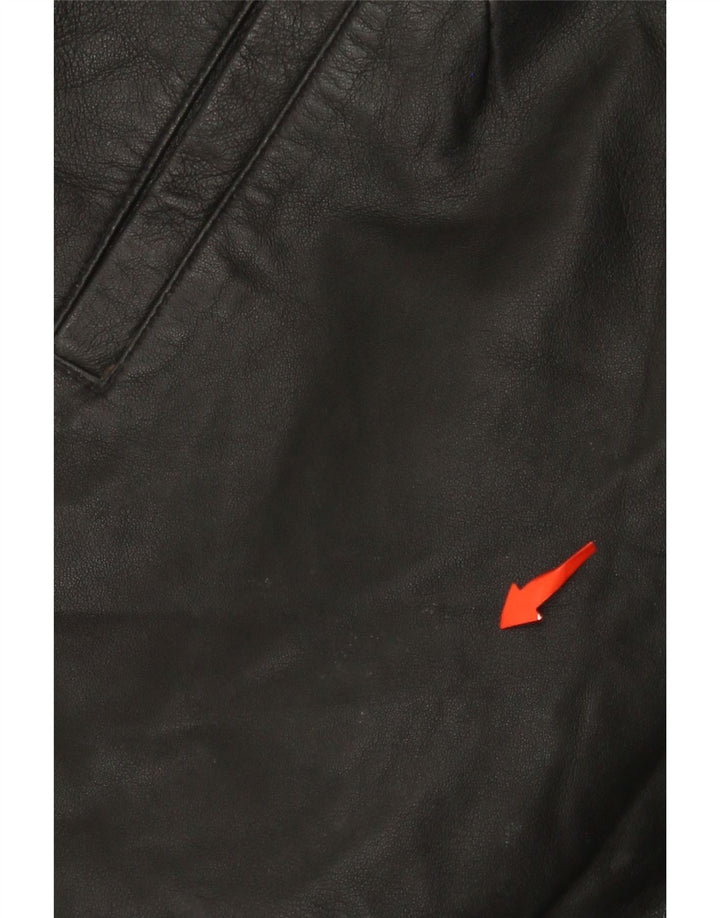 Damskie spodenki skórzane MISS JOY z wysokim stanem EU 38 Medium W25, czarna skóra