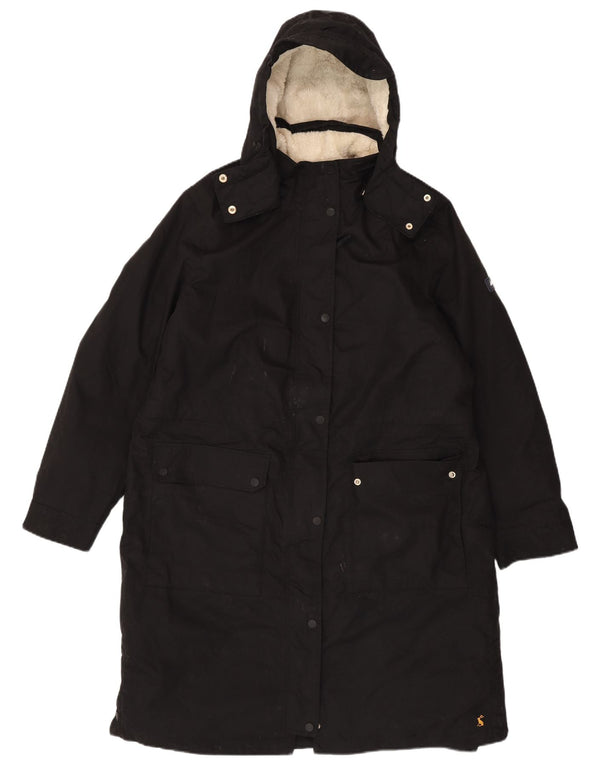 Damska kurtka parka z kapturem Joules UK 18 XL, czarny poliester