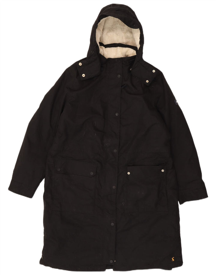 Damska kurtka parka z kapturem Joules UK 18 XL, czarny poliester
