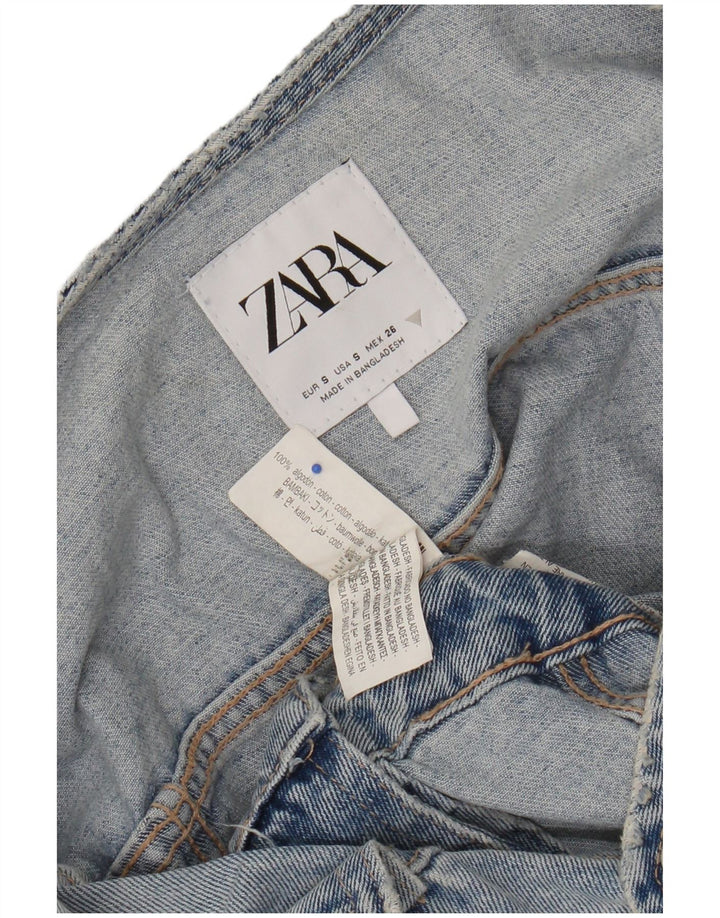 Damski kombinezon jeansowy w trudnej sytuacji Zara UK 10, mały, niebieski, bawełniany