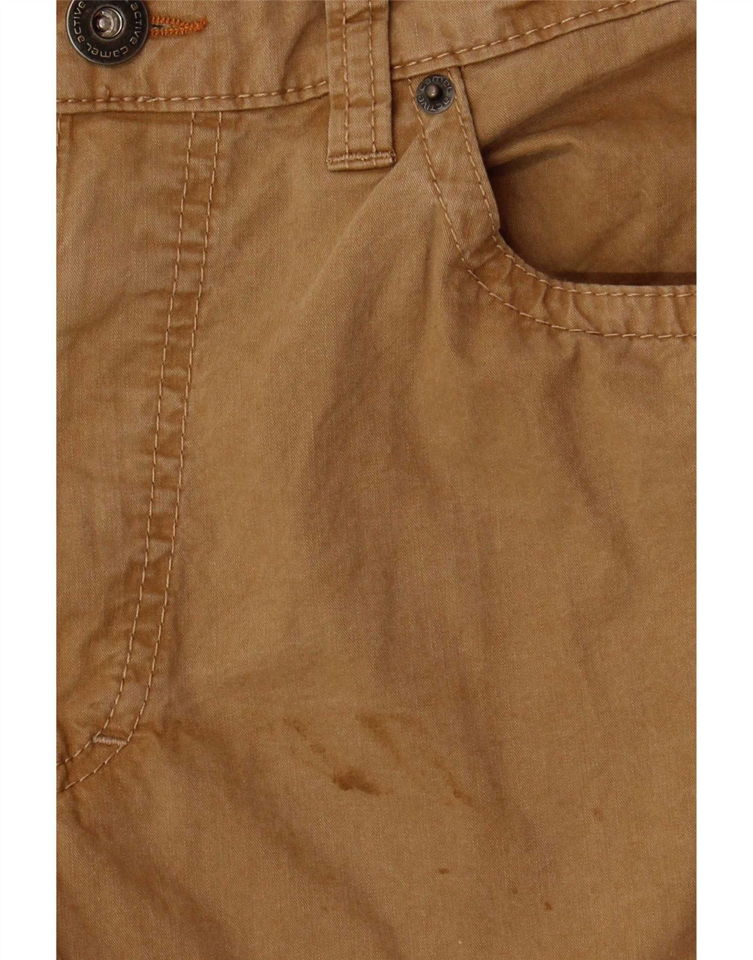 Camel Active Męskie proste spodnie codzienne W34 L29 Beżowa bawełna